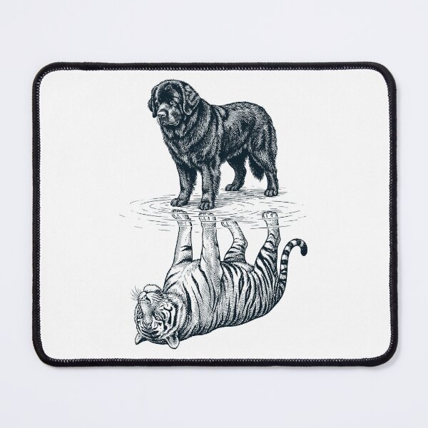 Item preview, Vintage Newfoundland Reflection Tiger Dog Lover designed and sold by DoodleTortle.