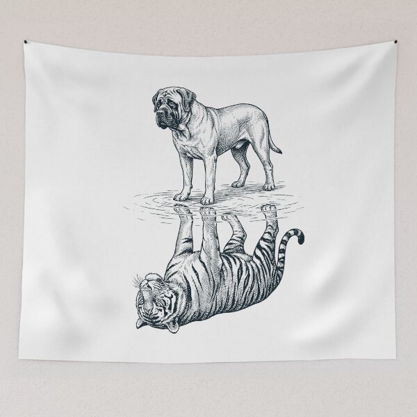 Item preview, Vintage Mastiff Reflection Tiger Dog Lover designed and sold by DoodleTortle.