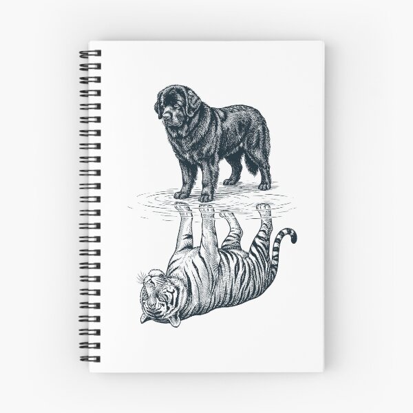 Item preview, Vintage Newfoundland Reflection Tiger Dog Lover designed and sold by DoodleTortle.