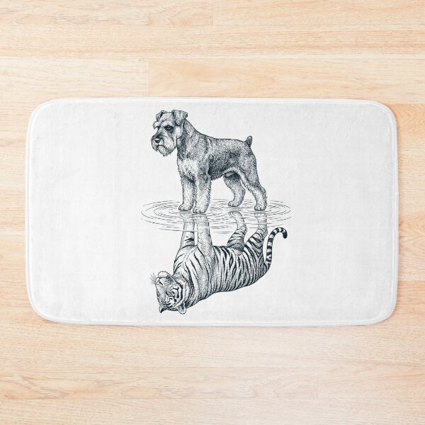Item preview, Vintage Miniature Schnauzer Reflection Tiger Dog Lover designed and sold by DoodleTortle.