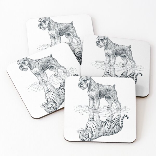 Item preview, Vintage Miniature Schnauzer Reflection Tiger Dog Lover designed and sold by DoodleTortle.