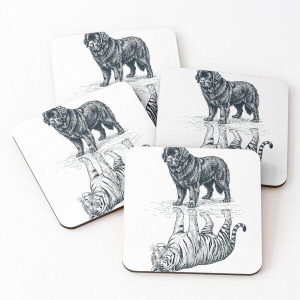 Item preview, Vintage Newfoundland Reflection Tiger Dog Lover designed and sold by DoodleTortle.