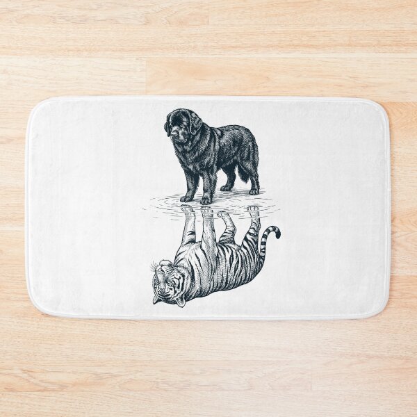 Item preview, Vintage Newfoundland Reflection Tiger Dog Lover designed and sold by DoodleTortle.
