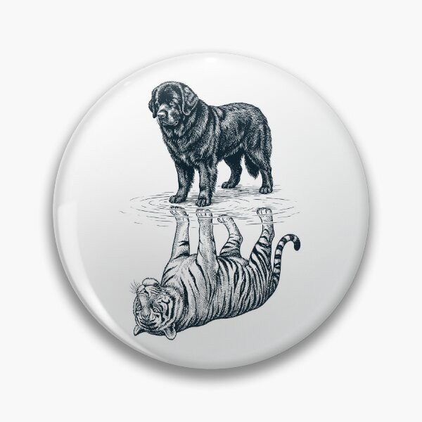 Item preview, Vintage Newfoundland Reflection Tiger Dog Lover designed and sold by DoodleTortle.