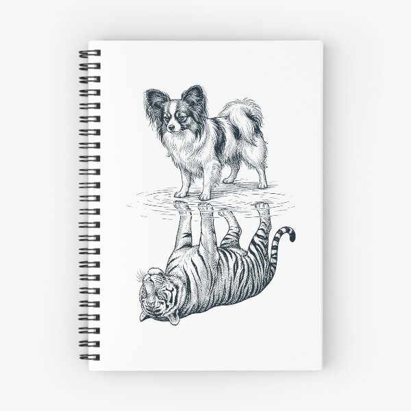 Item preview, Vintage Papillon Reflection Tiger Dog Lover designed and sold by DoodleTortle.