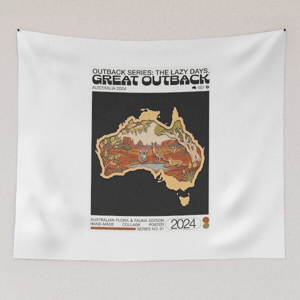 Item preview, The Lazy Days – Australian Outback Collage Print designed and sold by not-nick.