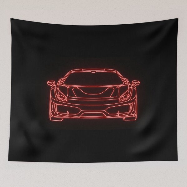 Item preview, Twin-Turbo Italian Track Focused Exotic Supercar Neon Art designed and sold by KeremYurtseven.