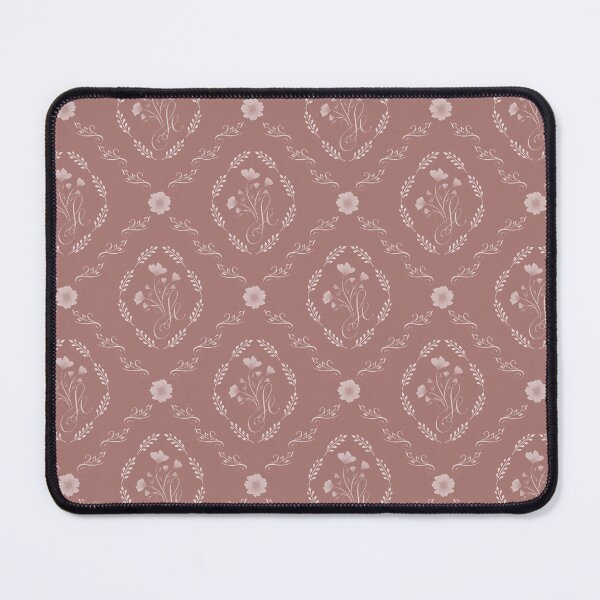 Item preview, romantic damask with blush cottagecore floral wreath designed and sold by Designs by christel_treiber.