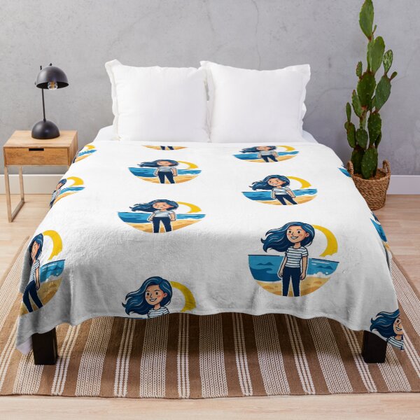 Item preview, 4K Mujer Sonriente Caricatura Oceánica designed and sold by ABArtByAlexST.