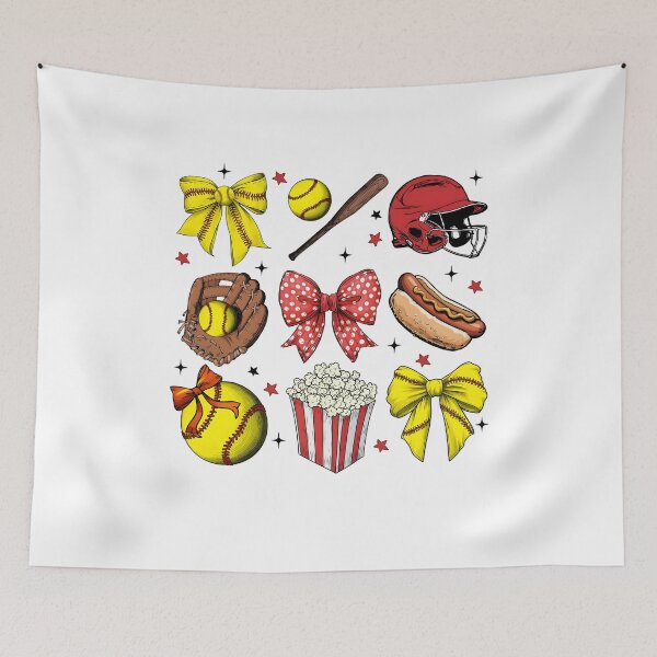 Item preview, Retro Softball Coquette Bow designed and sold by Ctiborbrabec.