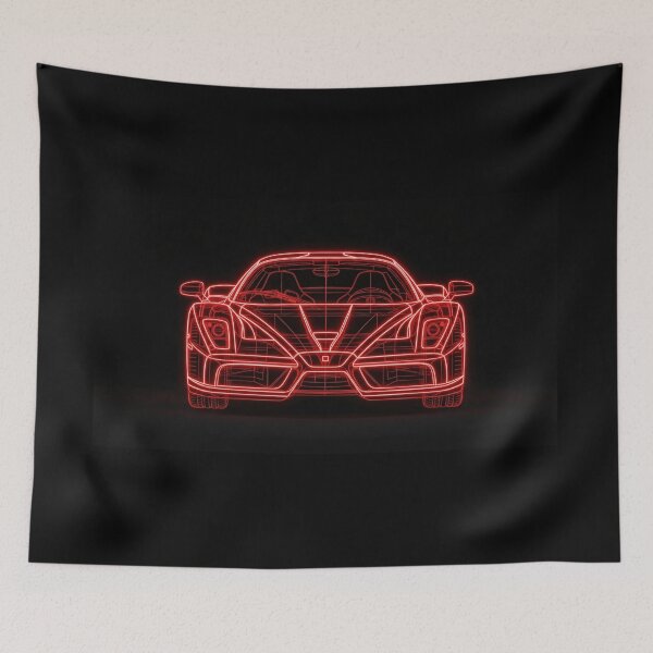 Item preview, 2000s F1 Inspired Italian V12 Hypercar Retro Neon Wireframe designed and sold by KeremYurtseven.