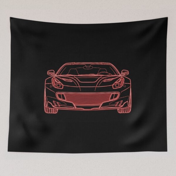 Item preview, Tour De Force Front-Engine V12 Track Monster Synthwave Poster designed and sold by KeremYurtseven.