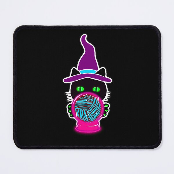Item preview, Neon Witch Cat with Yarn Crystal Ball designed and sold by ArtyWares.