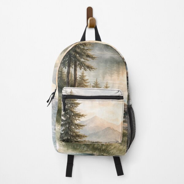 Item preview, Serene Mountain Lake Sunrise Watercolor Landscape designed and sold by myforestfog.