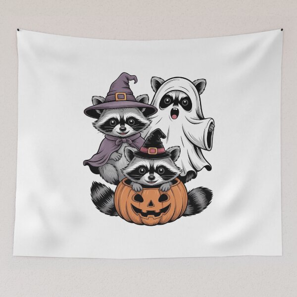 Item preview, Racoon Pumpink Halloween Ghost Spooky Season designed and sold by VENOM0RIOT.