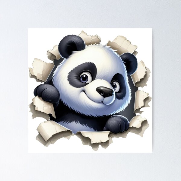 Item preview,  Treść wiadomości Gemini Cute 3D Realistic Panda Paper Rip designed and sold by KrisGraphic45.