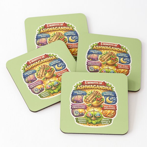 Item preview, 5 Benefits of Ashwagandha, Herbal Wellness, Stress Relief, Sleep & Energy Boost Design designed and sold by Right-UR.