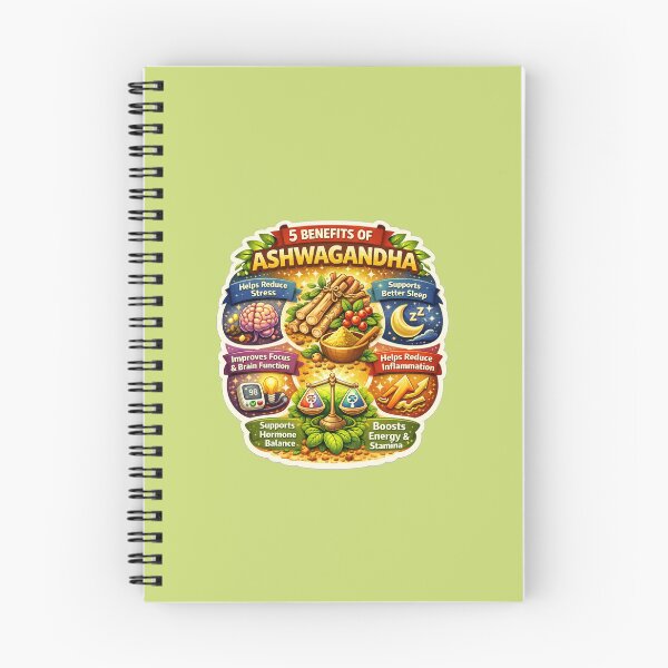 Item preview, 5 Benefits of Ashwagandha, Herbal Wellness, Stress Relief, Sleep & Energy Boost Design designed and sold by Right-UR.