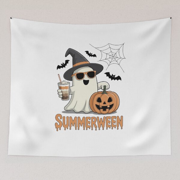 Item preview, Summerween Vibes Ghost Pumpkin Spooky Beach Summer Halloween designed and sold by VENOM0RIOT.