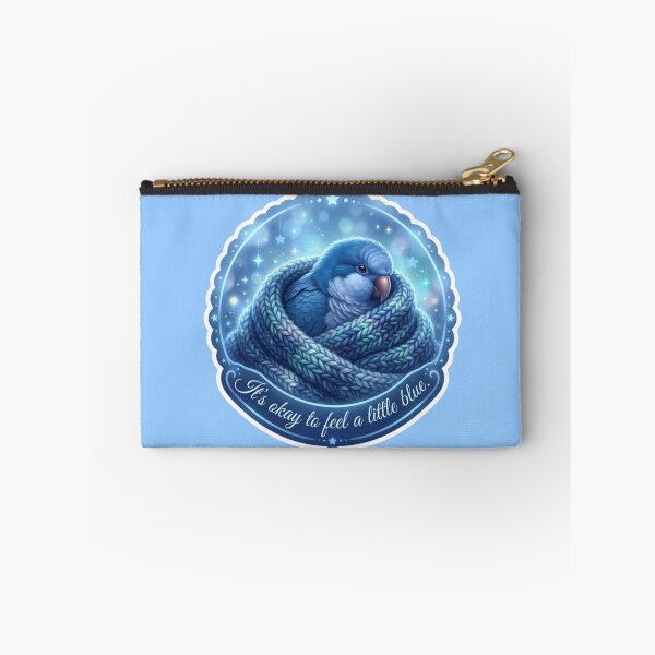 Item preview, Cozy Blue Aesthetic Quaker Parrot: It’s Okay to Feel a Little Blue designed and sold by Paws And Pause.