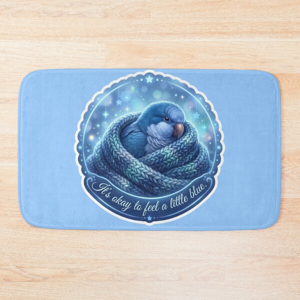 Item preview, Cozy Blue Aesthetic Quaker Parrot: It’s Okay to Feel a Little Blue designed and sold by Paws And Pause.