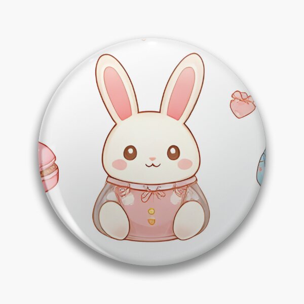 Item preview, Kawaii Bunny Café Easter - Cute Chibi Bunnies with Cupcakes Macarons Sweets Pattern designed and sold by Amplify-n-Co.