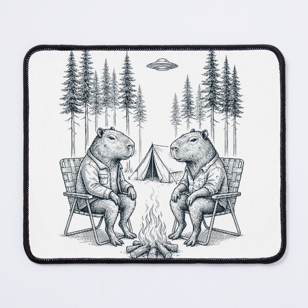 Item preview, Vintage Capybara Camping UFO Animal Lover designed and sold by TerryConnells.