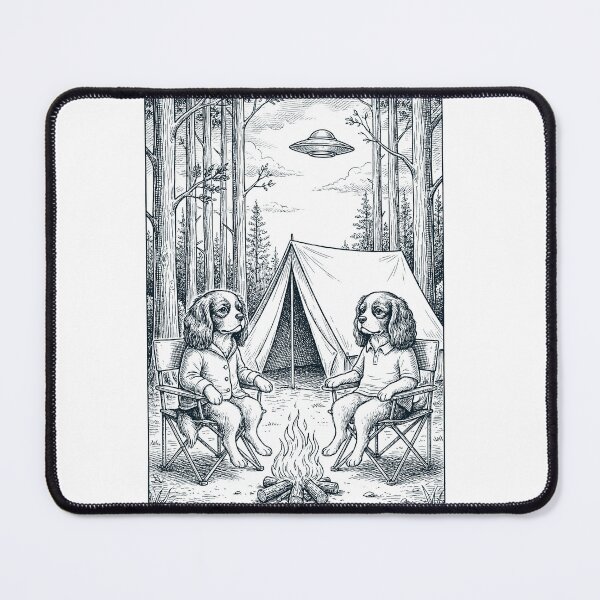 Item preview, Vintage Cavalier King Charles Spaniel Camping UFO Dog Mom Dad Lover designed and sold by TerryConnells.