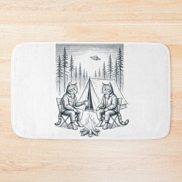 Item preview, Vintage Cat Camping UFO Animal Lover designed and sold by TerryConnells.