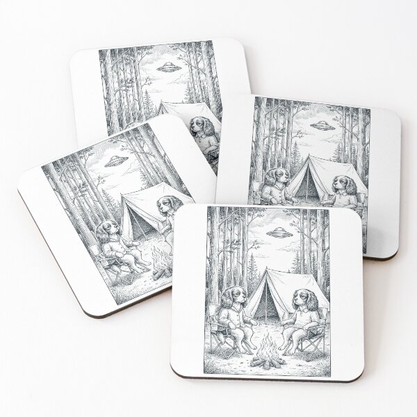 Item preview, Vintage Cavalier King Charles Spaniel Camping UFO Dog Mom Dad Lover designed and sold by TerryConnells.