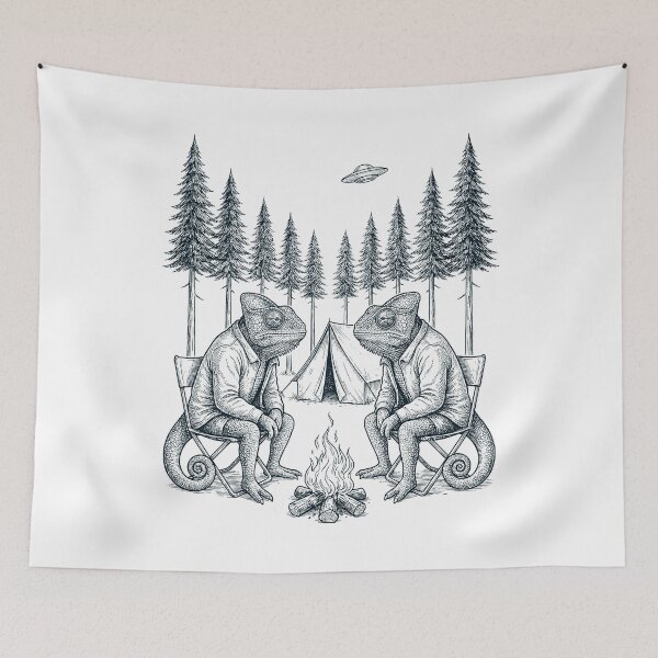 Item preview, Vintage Chameleon Camping UFO Animal Lover designed and sold by TerryConnells.