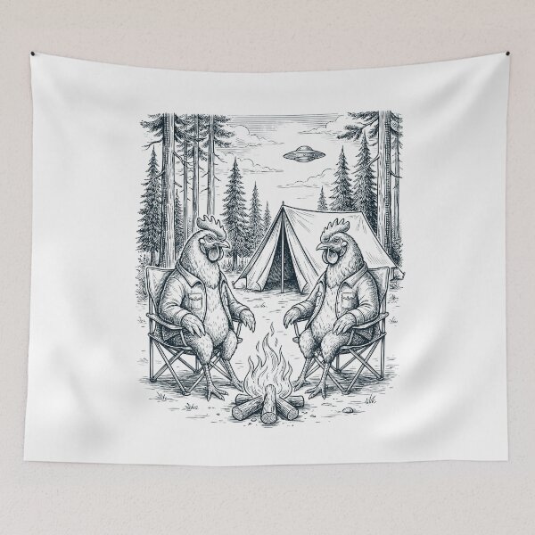 Item preview, Vintage Chicken Camping UFO Animal Lover designed and sold by TerryConnells.