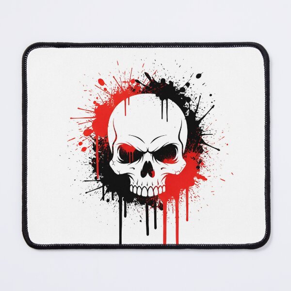 Item preview, A realistic illustration of a skull with a fierce expression and blood-red accents. designed and sold by VerizalShop.