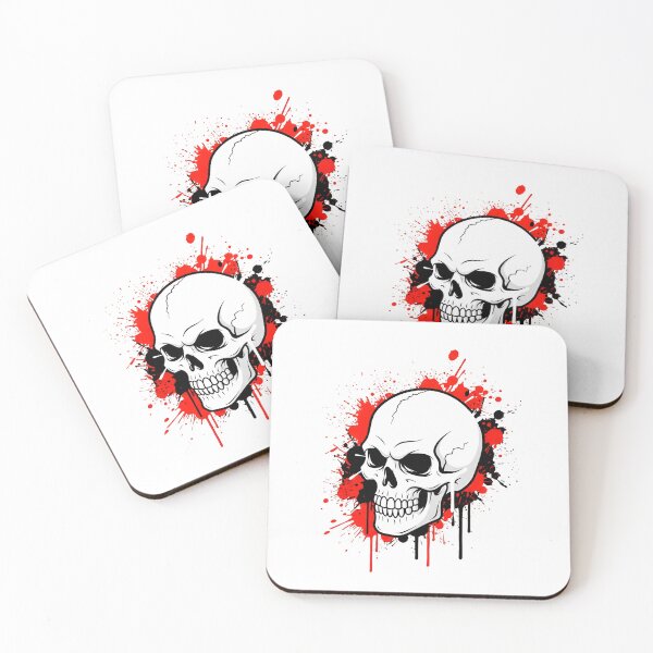 Item preview, A haunting image of a skull with glowing red eyes and a dark, ominous background. designed and sold by VerizalShop.