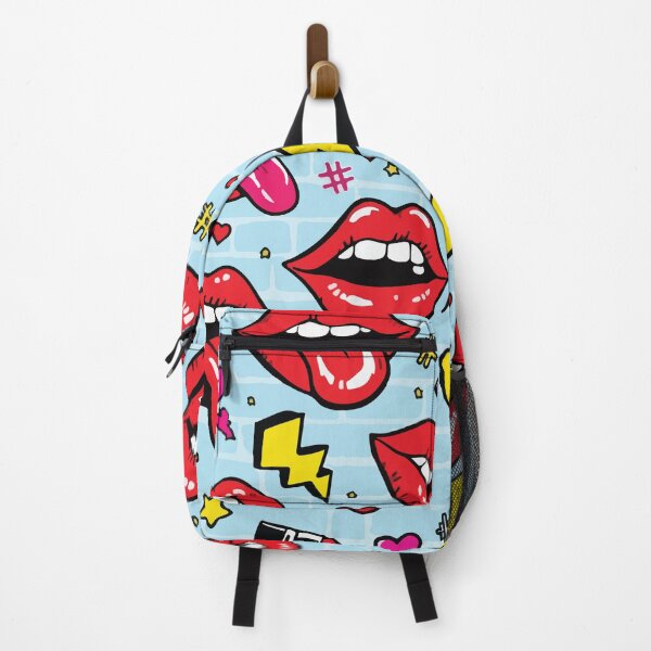 Item preview, Retro Pop Art Lips & Lightning Pattern designed and sold by BrownHorse90s.