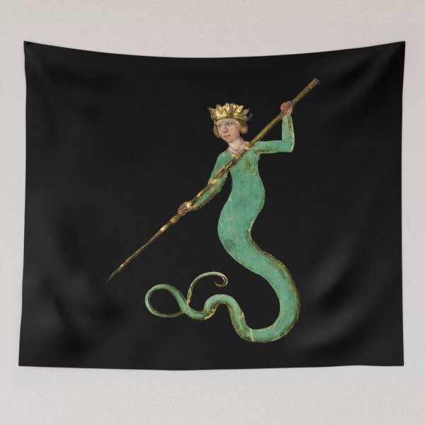 Item preview, Bizarre Medieval Marginalia Mermaid Art designed and sold by vqlpzeutv73.