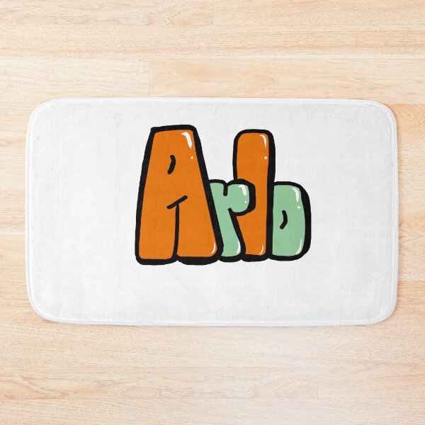 Item preview, Arlo name in orange and sage green bubble letters. Top 10 best personalized gifts for boys and men named Arlo designed and sold by Artonmytee.