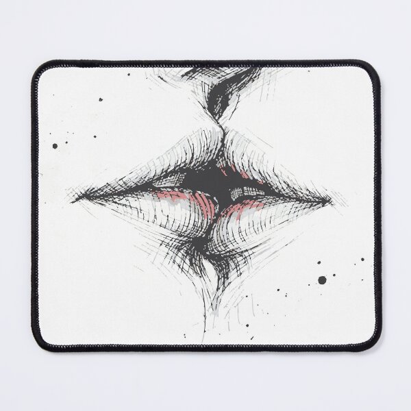 Item preview, A bold black-ink sketch of lips releasing a burst of bright, multicolored hearts, conveying love, passion, and playful artistic energy designed and sold by Dejbar.