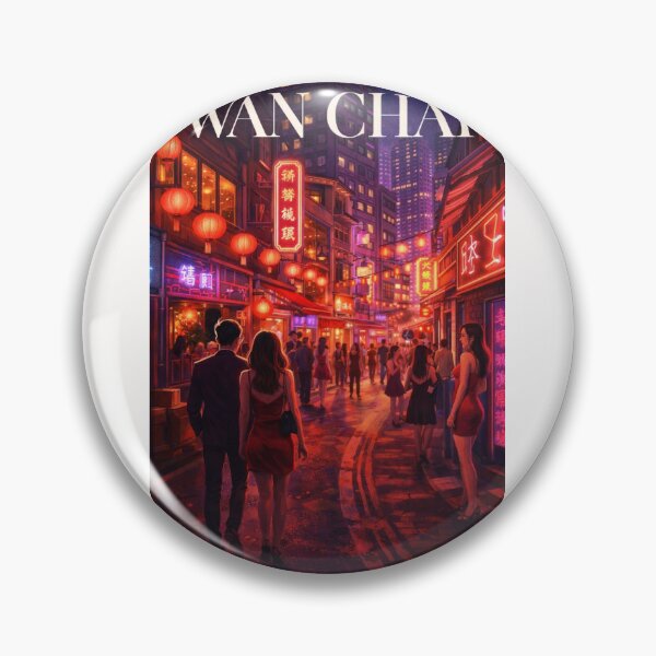 Item preview, Wan Chai Hong Kong Night Street with Neon Signs and Urban Skyline designed and sold by Places On Earth.