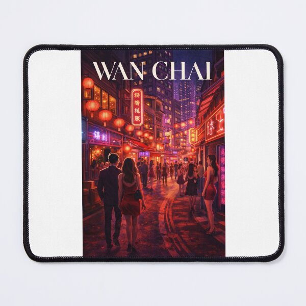 Item preview, Wan Chai Hong Kong Night Street with Neon Signs and Urban Skyline designed and sold by Places On Earth.