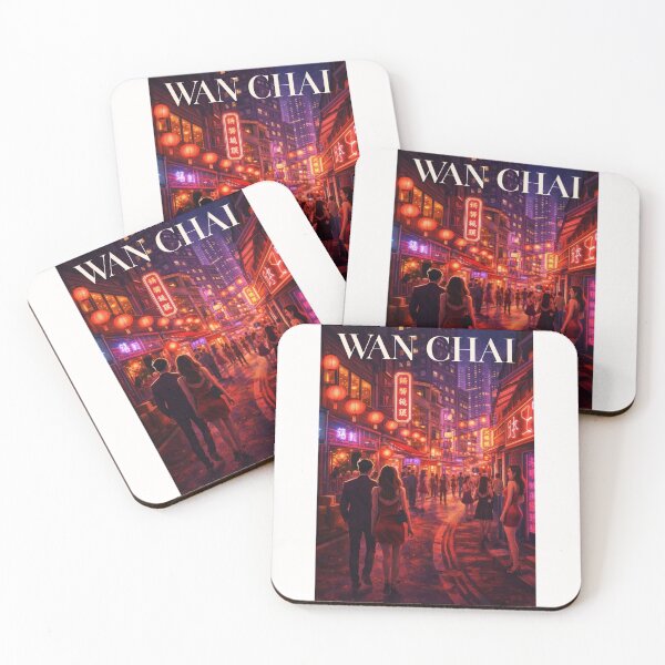 Item preview, Wan Chai Hong Kong Night Street with Neon Signs and Urban Skyline designed and sold by Places On Earth.