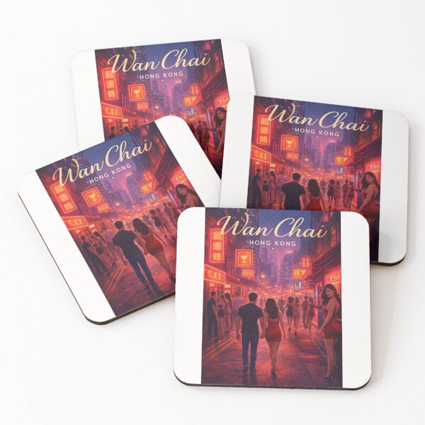 Item preview, Wan Chai Hong Kong Cityscape with Nightlife and Victoria Harbour Skyline designed and sold by Places On Earth.