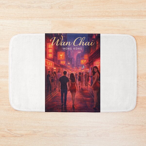 Item preview, Wan Chai Hong Kong Cityscape with Nightlife and Victoria Harbour Skyline designed and sold by Places On Earth.