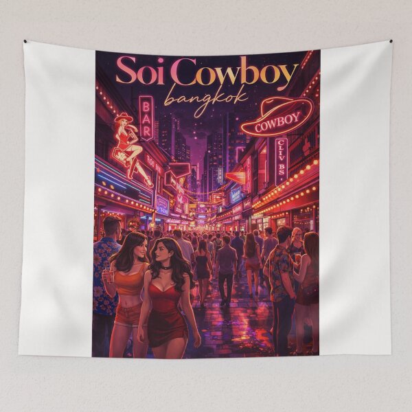 Item preview, Soi Cowboy Bangkok Neon District with Sukhumvit Nightlife and City Streets designed and sold by Places On Earth.