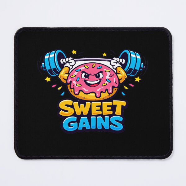 Item preview, Funny Donut Gym Design – Sweet Gains Workout Humor Fitness Lover Cartoon Weightlifting Art designed and sold by Bright Nest Studio.