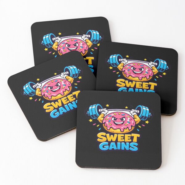 Item preview, Funny Donut Gym Design – Sweet Gains Workout Humor Fitness Lover Cartoon Weightlifting Art designed and sold by Bright Nest Studio.