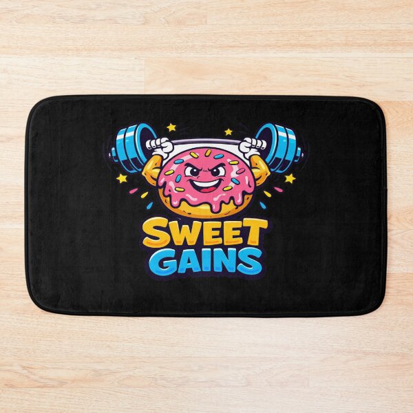 Item preview, Funny Donut Gym Design – Sweet Gains Workout Humor Fitness Lover Cartoon Weightlifting Art designed and sold by Bright Nest Studio.