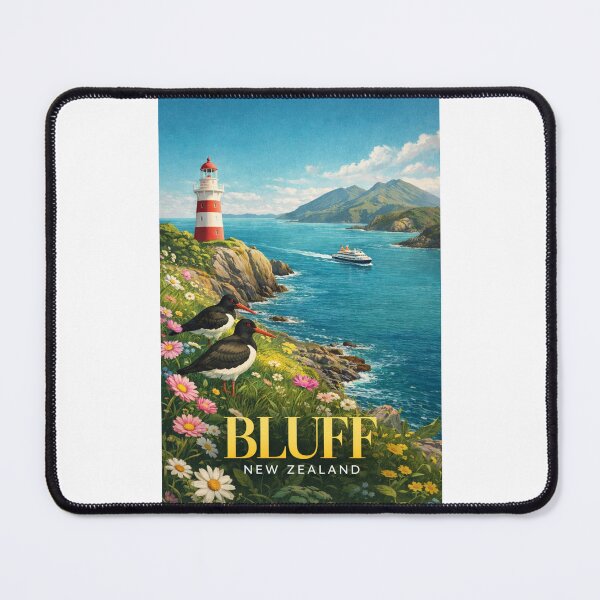 Item preview, Bluff Southland New Zealand Coastline with Stirling Point Lighthouse and Foveaux Strait designed and sold by Places On Earth.