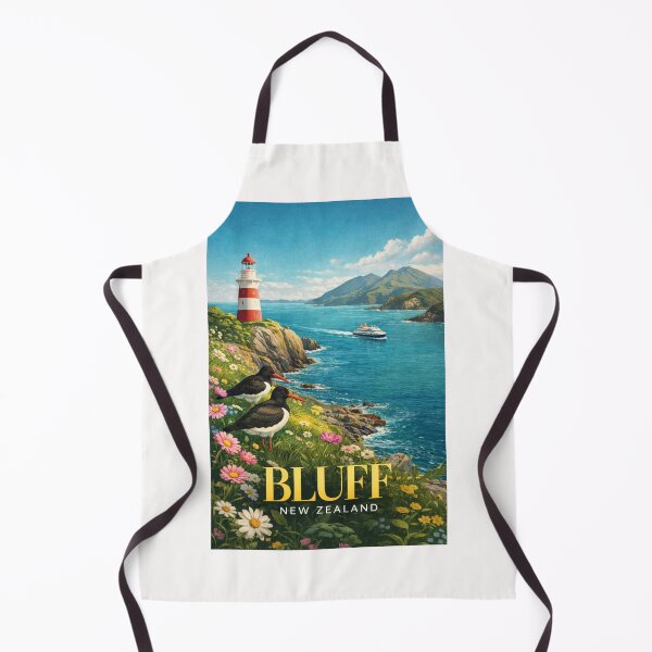 Item preview, Bluff Southland New Zealand Coastline with Stirling Point Lighthouse and Foveaux Strait designed and sold by Places On Earth.