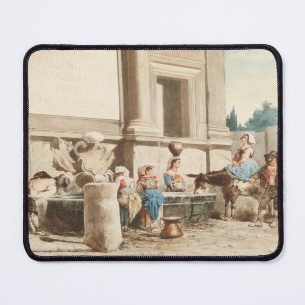 Item preview, A group of country people gathered by a water trough designed and sold by SharonTheFirst.